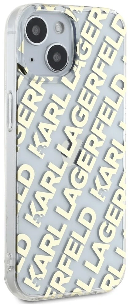 Apple iPhone 13 / 14 / 15 Karl Lagerfeld dėklas IML Fullover Logo (KLHCP15SHKFOEMD) aukso spalvos