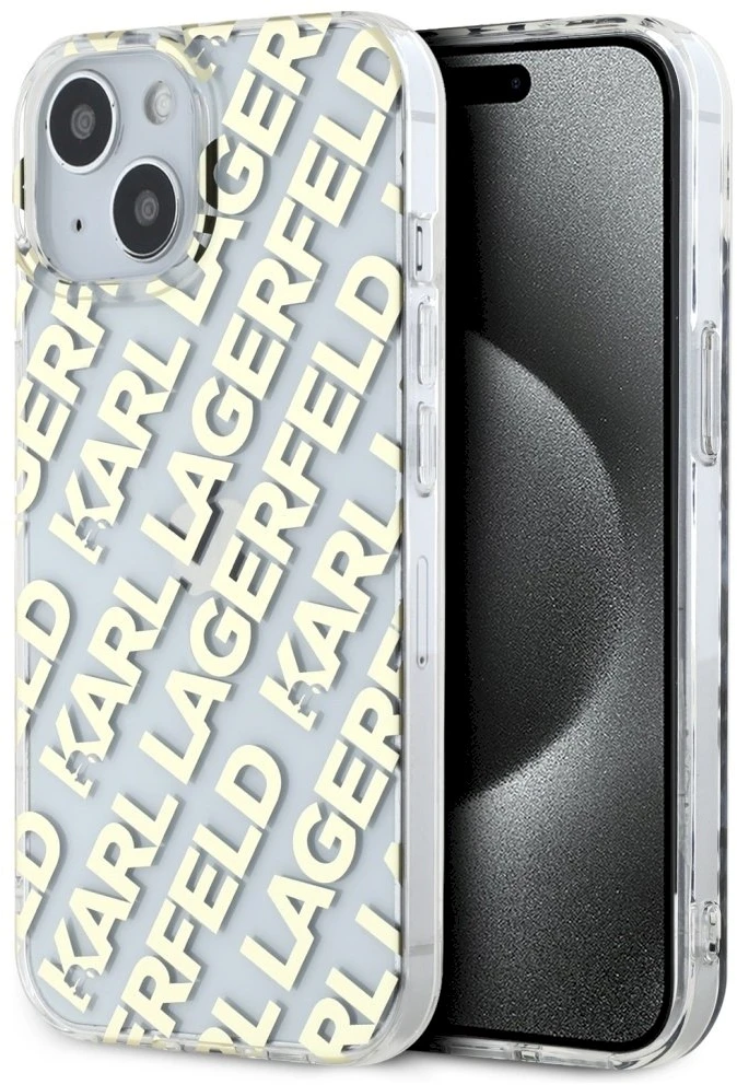 Apple iPhone 13 / 14 / 15 Karl Lagerfeld dėklas IML Fullover Logo (KLHCP15SHKFOEMD) aukso spalvos