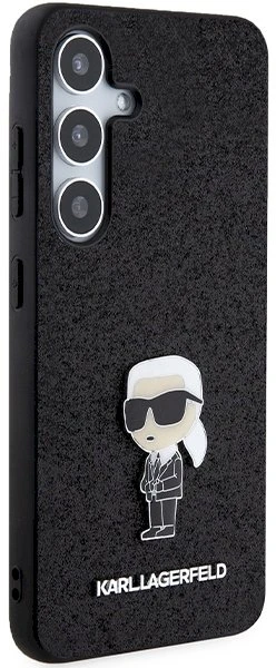 Dėklas Karl Lagerfeld Fixed Glitter Ikonik Logo Metal Pin - Samsung Galaxy S24+ Case juodas