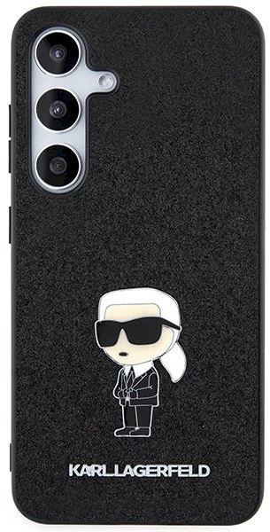 Dėklas Karl Lagerfeld Fixed Glitter Ikonik Logo Metal Pin - Samsung Galaxy S24+ Case juodas
