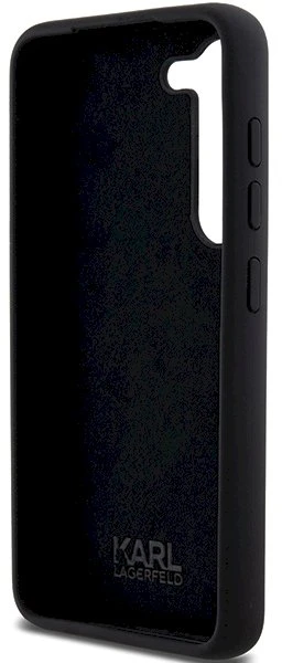 Karl Lagerfeld KLHCS24SSMHCNPK S24 S921 juodos spalvos kietas dėklas Silicone Choupette Metal Pin
