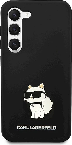 Karl Lagerfeld KLHCS24SSNCHBCK S24 S921 kietas dėklas juodos spalvos Silicone Choupette