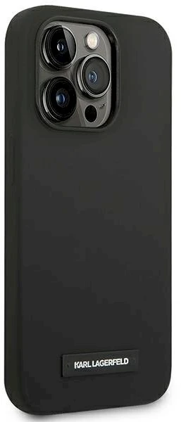 Dėklas Karl Lagerfeld KLHMP14LSLMP1K iPhone 14 Pro 6,1" hardcase juoda/juodas Silicone Plaque Magsafe
