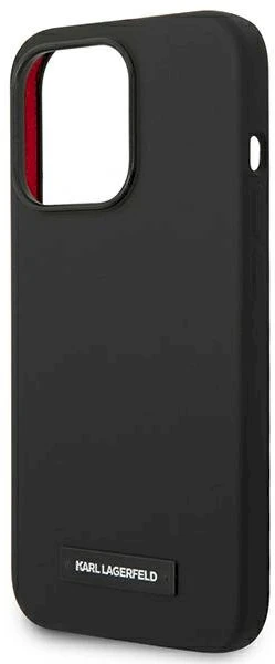 Dėklas Karl Lagerfeld KLHMP14LSLMP1K iPhone 14 Pro 6,1" hardcase juoda/juodas Silicone Plaque Magsafe