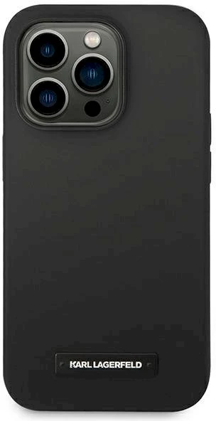 Dėklas Karl Lagerfeld KLHMP14LSLMP1K iPhone 14 Pro 6,1" hardcase juoda/juodas Silicone Plaque Magsafe