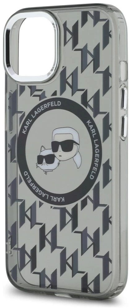 Dėklas Karl Lagerfeld KLHMP15MHMCKMHK Apple iPhone 15 Plus 6.7″ juodos spalvos IML Monogram Karl&Choupette Head MagS