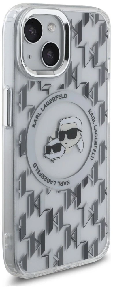 Dėklas Karl Lagerfeld KLHMP15SHMCKMHT Apple iPhone 15 6.1″ skaidrus IML Monogram Karl&Choupette H