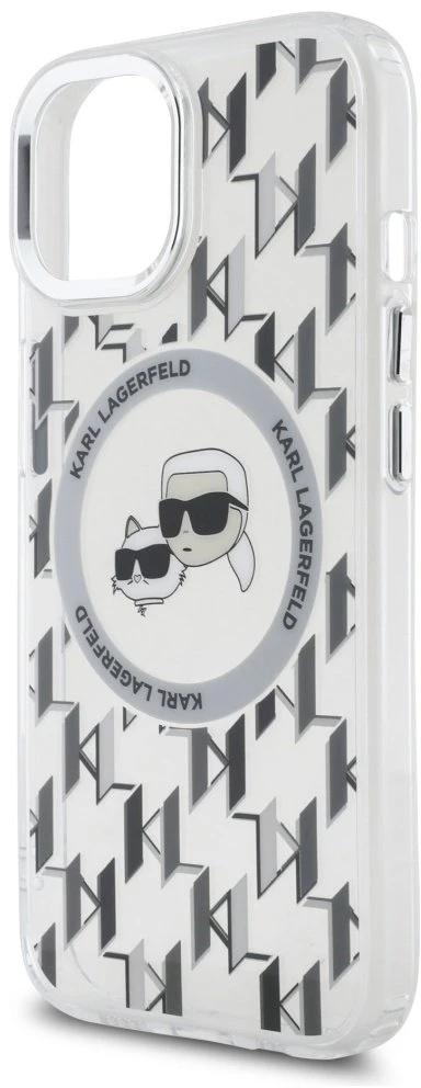 Dėklas Karl Lagerfeld KLHMP15SHMCKMHT Apple iPhone 15 6.1″ skaidrus IML Monogram Karl&Choupette H