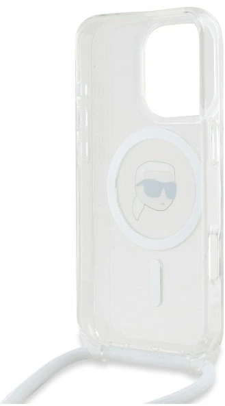 Karl Lagerfeld KLHMP16XHCKHNT Apple iPhone 16 Pro Max 6.9″ kietas dėklas skaidrus Crossbody IML Karl Head M