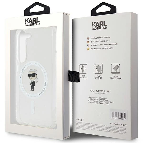 Karl Lagerfeld KLHMS24SHFCKNOT S24 S921 skaidrus kietas dėklas IML Ikonik MagSafe