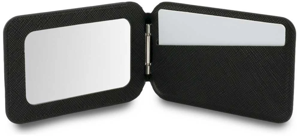 Dėklas Karl Lagerfeld Mirror MagSafe Cardslot Stand Juodas