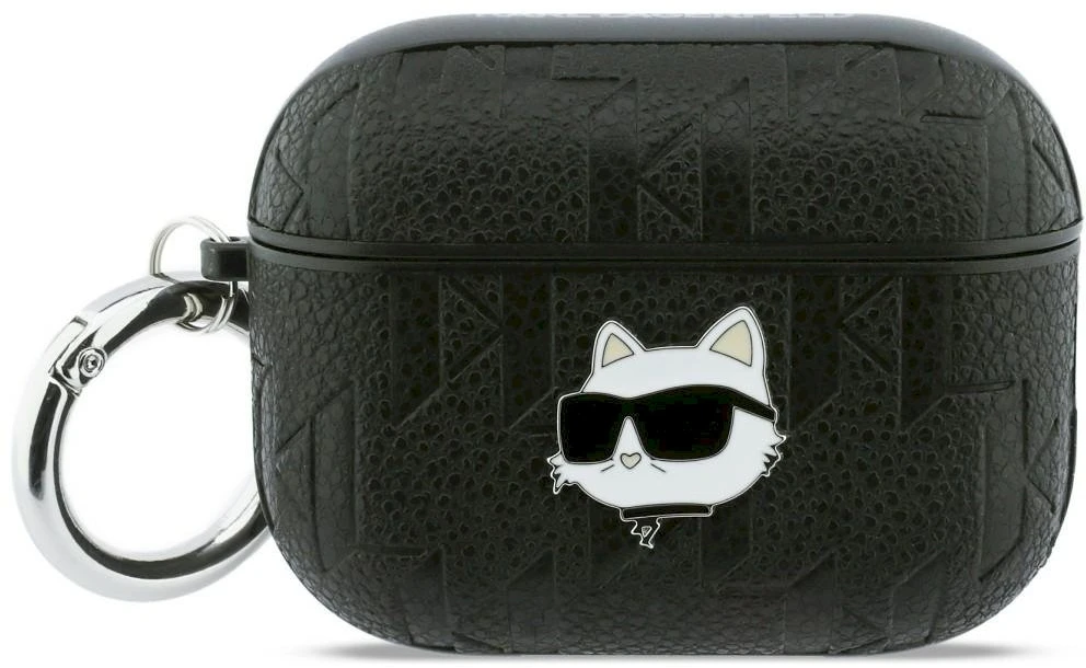 Dėklas Karl Lagerfeld Monogram Choupette Head Case for AirPods Pro 3 - Juodas