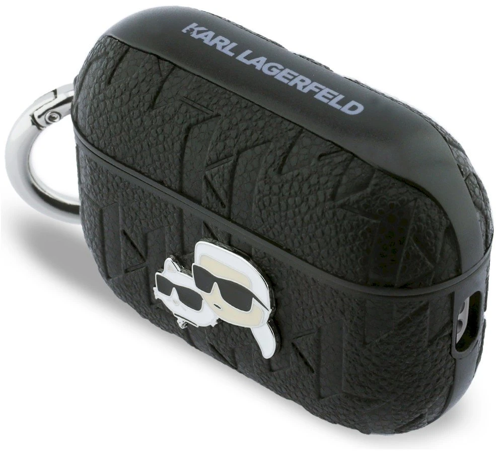 Dėklas Karl Lagerfeld Monogram Karl & Choupette Head Case for AirPods Pro 3 - Juodas