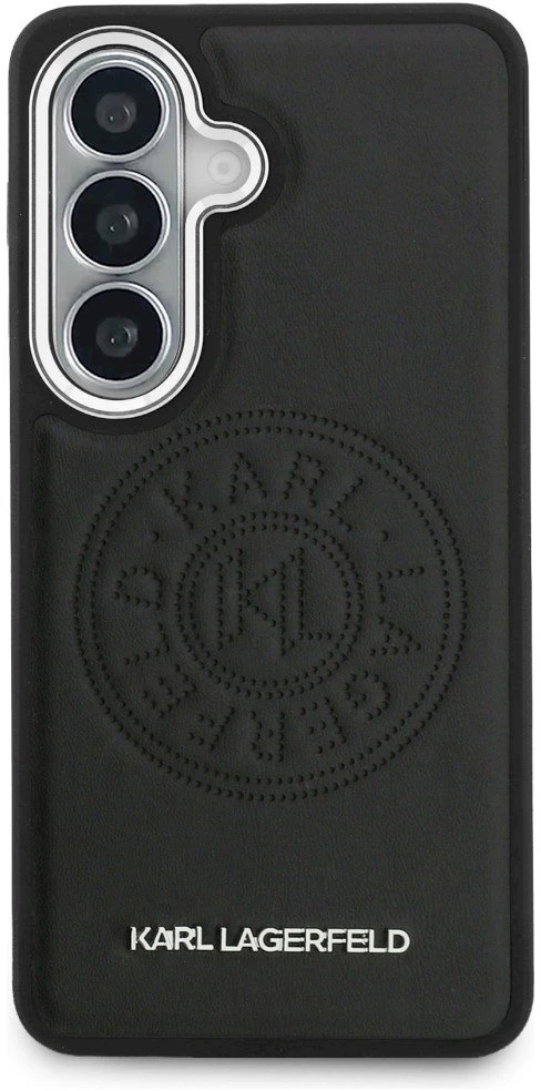 Dėklas Karl Lagerfeld Perforated KL MagSafe Samsung Galaxy S26 juodos spalvos