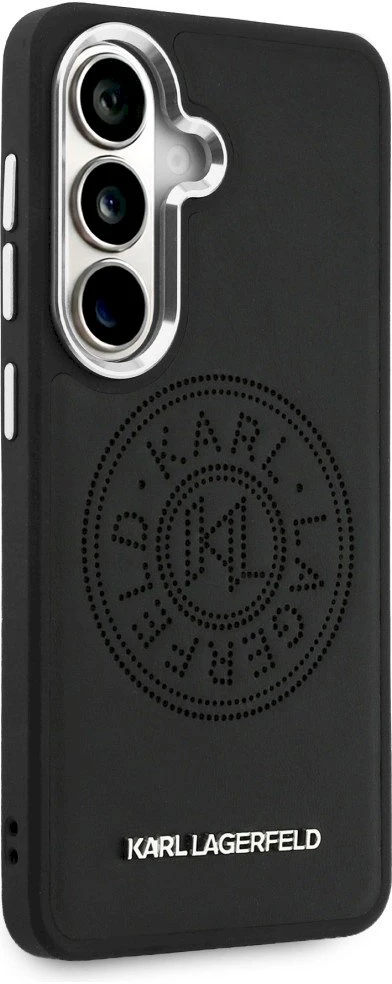 Dėklas Karl Lagerfeld Perforated KL MagSafe Samsung Galaxy S26 juodos spalvos