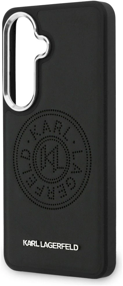 Dėklas Karl Lagerfeld Perforated KL MagSafe Samsung Galaxy S26 juodos spalvos