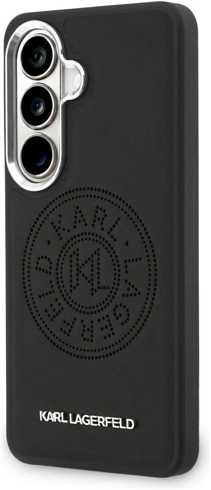 Dėklas Karl Lagerfeld Perforated KL MagSafe Samsung Galaxy S26 juodos spalvos