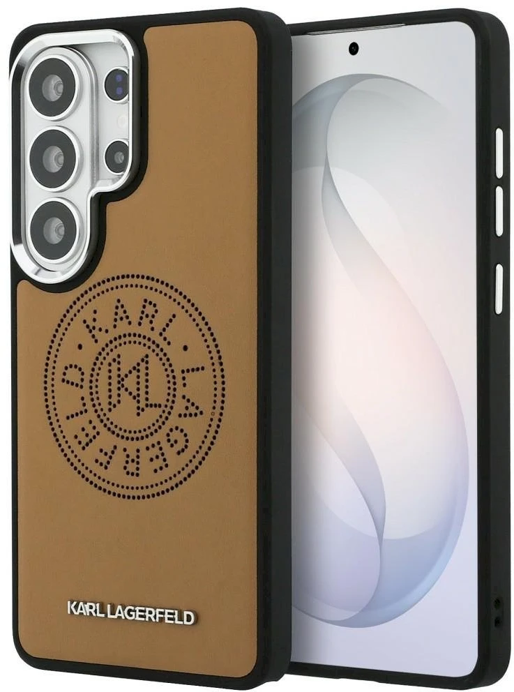 Dėklas Karl Lagerfeld Perforated KL MagSafe Samsung Galaxy S26 Ultra rudos spalvos