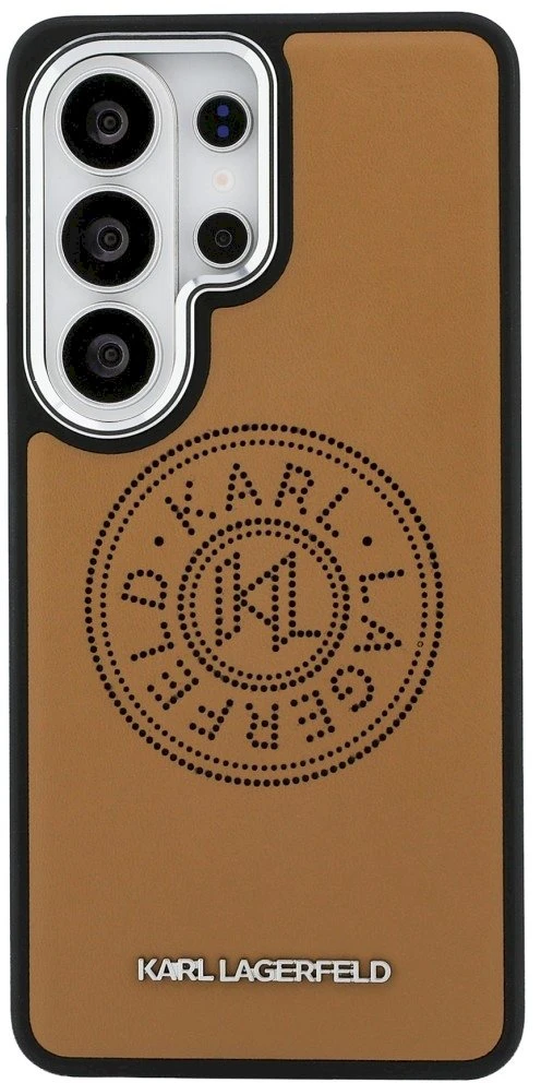 Dėklas Karl Lagerfeld Perforated KL MagSafe Samsung Galaxy S26 Ultra rudos spalvos
