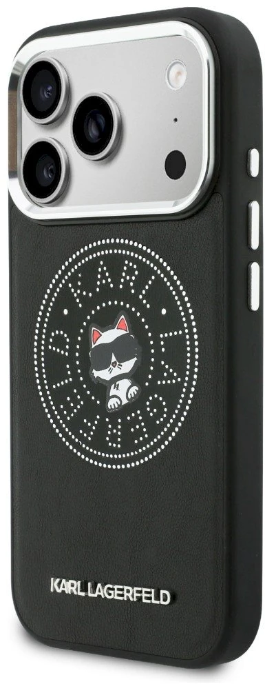 „Karl Lagerfeld Point & Choupette Sketch MagSafe“ dėklas, skirtas „iPhone 17 Pro“ – Juodas