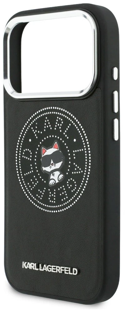 Karl Lagerfeld Point & Choupette Sketch MagSafe dėklas, skirtas iPhone 17 Pro Max - Juodas