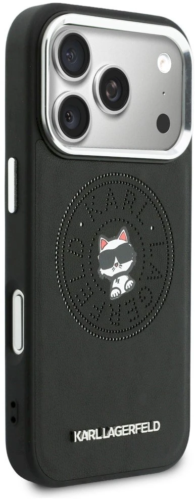 Karl Lagerfeld Point & Choupette Sketch MagSafe dėklas, skirtas iPhone 17 Pro Max - Juodas