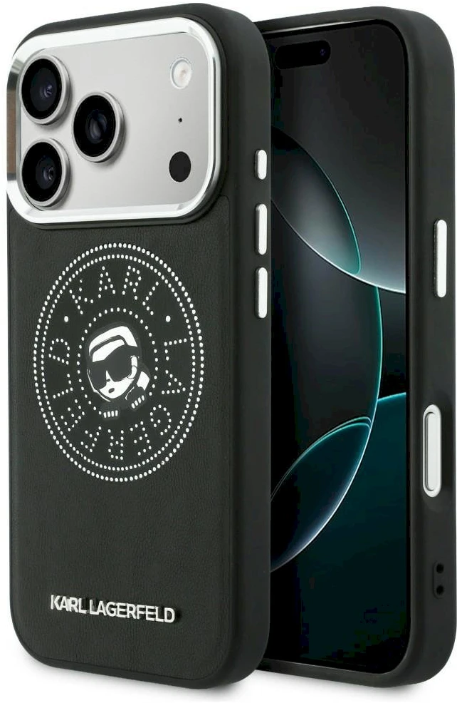 Dėklas Karl Lagerfeld Point & Karl Sketch MagSafe Case for iPhone 17 Pro Max - Juodas