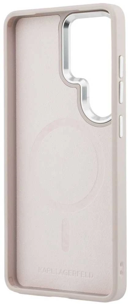 Karl Lagerfeld PU RSG Logo Magnetic dėklas skirtas Samsung Galaxy S26 Ultra rožinės spalvos