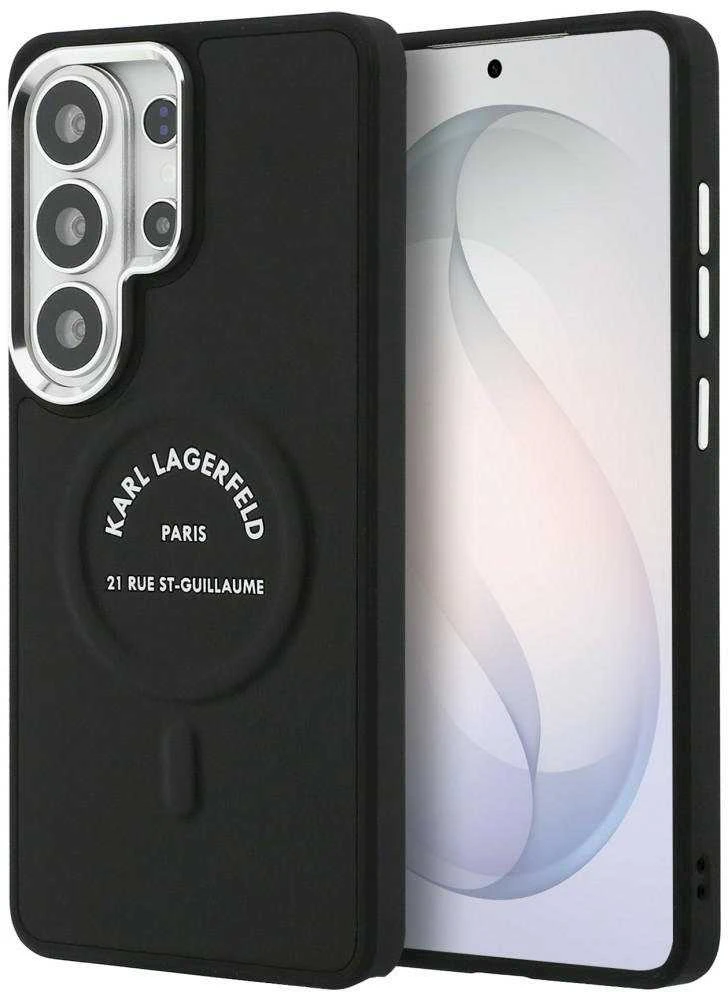 Karl Lagerfeld PU RSG Logo Magnetic dėklas skirtas Samsung Galaxy S26 Ultra juodos spalvos