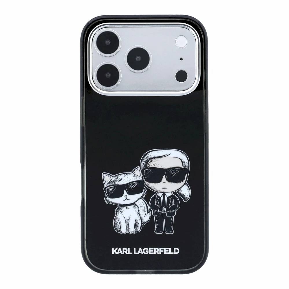 Dėklas Karl Lagerfeld case for IPHONE 18 Pro /17 Pro compatible with MagSafe (Bodies Sketch) juodas