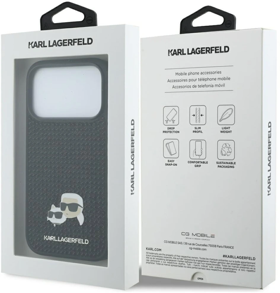 Dėklas Karl Lagerfeld case for IPHONE 17 Pro KLHCP17L6PRKCLK (Rhinestone W/ K&C PIN) juodas