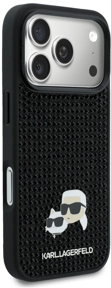 Dėklas Karl Lagerfeld case for IPHONE 17 Pro KLHCP17L6PRKCLK (Rhinestone W/ K&C PIN) juodas