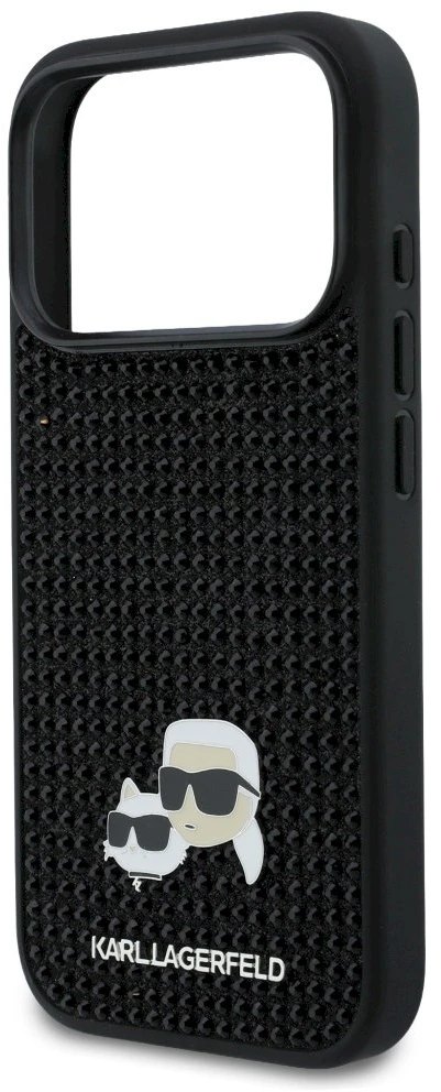 Dėklas Karl Lagerfeld case for IPHONE 17 Pro KLHCP17L6PRKCLK (Rhinestone W/ K&C PIN) juodas