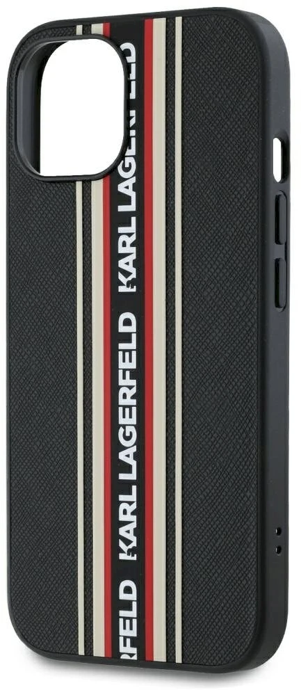Dėklas Karl Lagerfeld Saffiano Athleisure Stripes Cord Apple iPhone 15 red