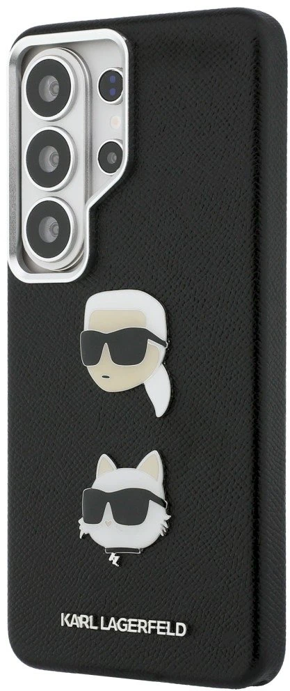 Dėklas Karl Lagerfeld Saffiano Double Heads Metal Samsung Galaxy S26 Ultra juodos spalvos