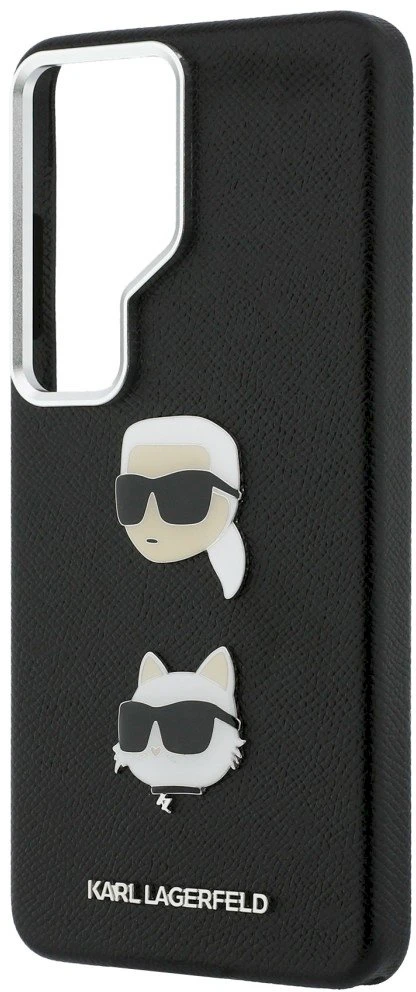 Dėklas Karl Lagerfeld Saffiano Double Heads Metal Samsung Galaxy S26 Ultra juodos spalvos
