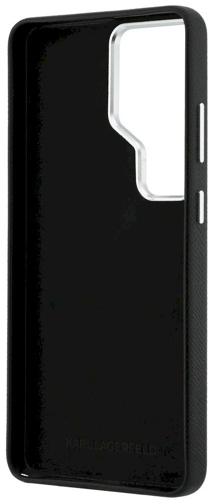 Dėklas Karl Lagerfeld Saffiano Double Heads Metal Samsung Galaxy S26 Ultra juodos spalvos