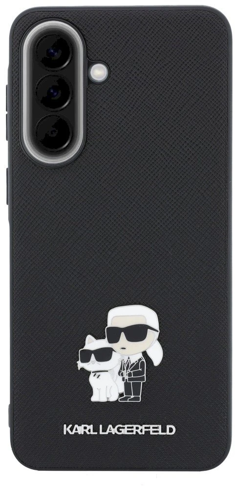 Dėklas Karl Lagerfeld Saffiano w/ Karl&Choupette Metal Logo Samsung Galaxy A57 5G juodos spalvos