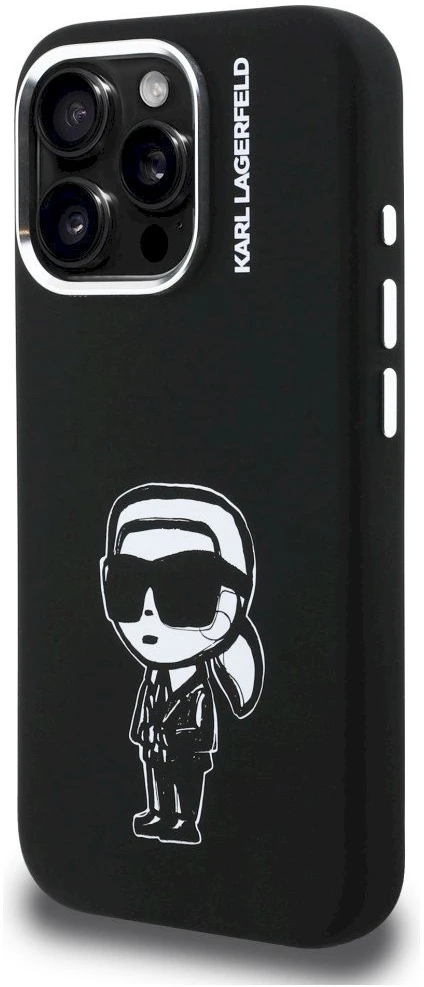 „Karl Lagerfeld“ silikoninis „Karl Sketch MagSafe“ dėklas, skirtas „iPhone 16 Pro“ – Juodas