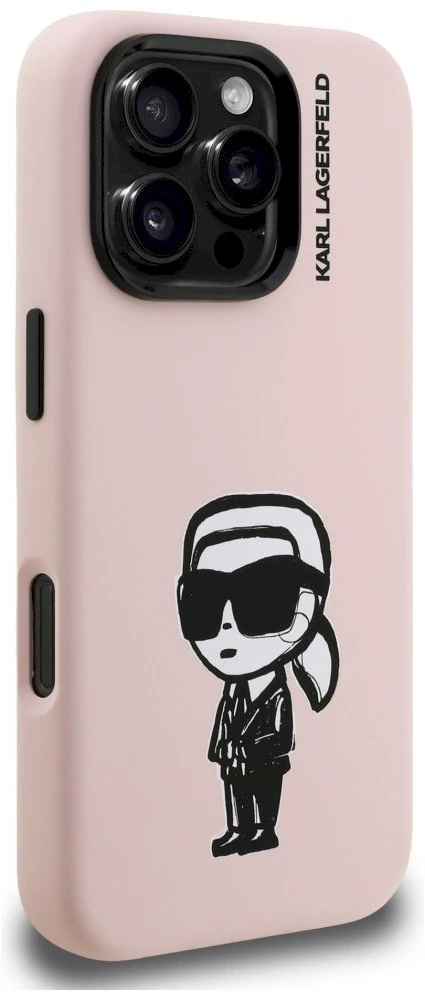 Dėklas Karl Lagerfeld Silicone Karl Sketch MagSafe Case for iPhone 16 Pro Max - Rožinė