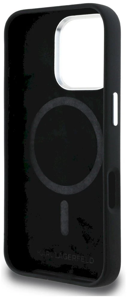 „Karl Lagerfeld“ silikoninis „Karl Sketch MagSafe“ dėklas, skirtas „iPhone 16 Pro“ – Juodas
