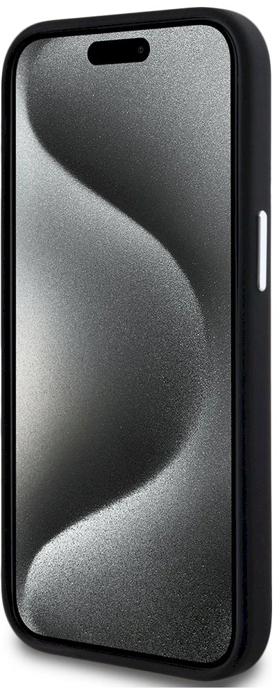 Dėklas Karl Lagerfeld Silicone Metal Script Logo iPhone 15 Case - Juodas