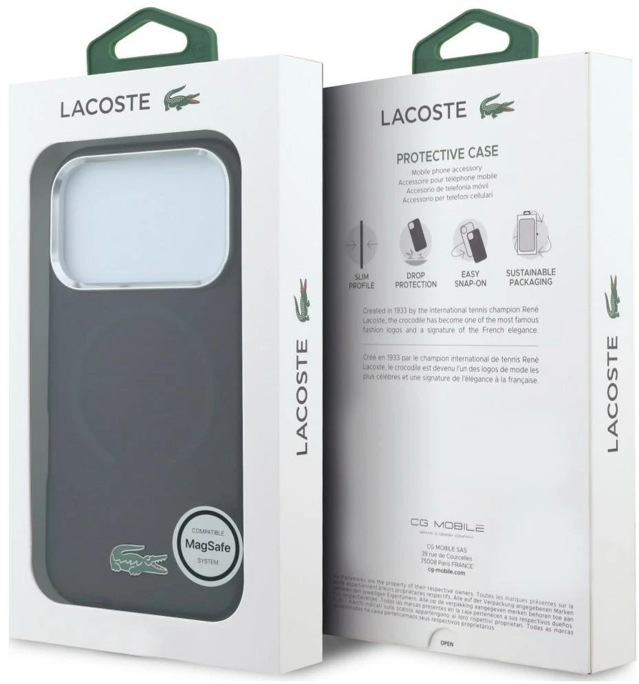 Lacoste IML Matinio lako logotipo MagSafe dėklas, skirtas iPhone 18 Pro Max / 17 Pro Max / bordinė spalva