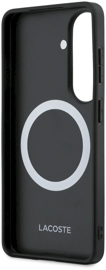 „Lacoste“ PVC mišinio monogramos auksinis magnetinis dėklas, skirtas „Samsung Galaxy S26+“ / ruda