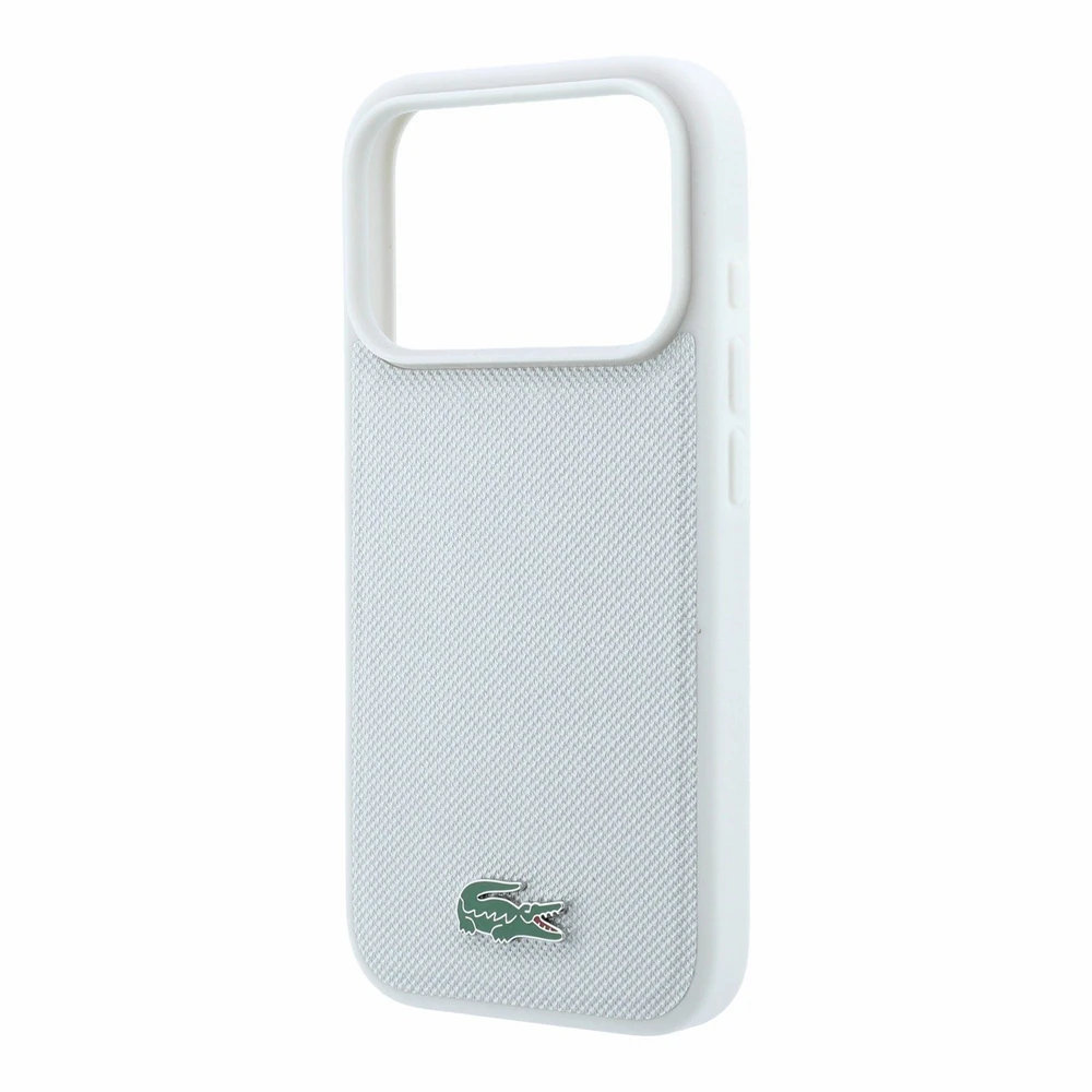 Lacoste PVC Iconic Petit Pique Metal Logo MagSafe dėklas skirtas iPhone 18 Pro Max Light Pilkas