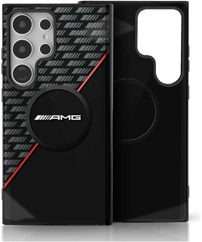 Mercedes Dėklas AMG Double Layer Rhombs MagSafe Samsung Galaxy S25 Ultra juodos spalvos/red
