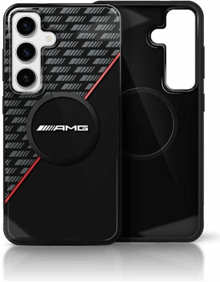 Mercedes Dėklas AMG Double Layer Rhombs MagSafe Samsung Galaxy S25+ juodos spalvos/red