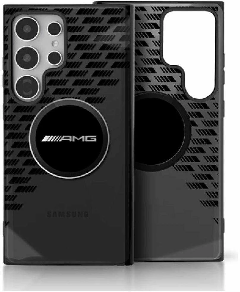 Mercedes Dėklas AMG skaidrus Rhombs MagSafe Samsung Galaxy S25 Ultra juodos spalvos
