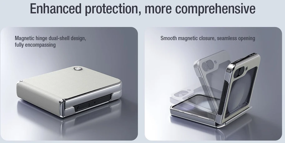 Dėklas Nillkin CamShield Flip Samsung Galaxy Flip Z 6 5G (violetinė)