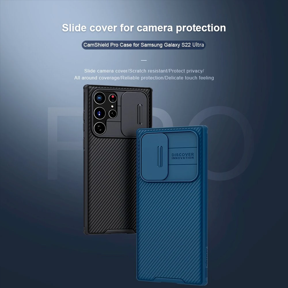 Dėklas Nillkin CamShield Pro skirtas SAMSUNG S22 ULTRA - juodas